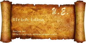 Ulrich Edina névjegykártya